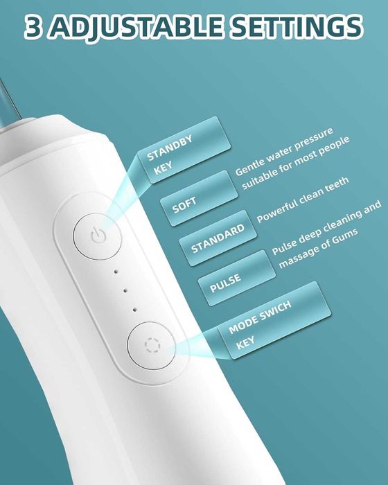 Зъбен душ с 4 сменяеми струйни накрайника  OKALA