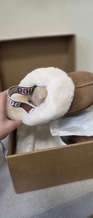 Нови UGG велурени боти с пух без закопчаване с кожа кафяви 37