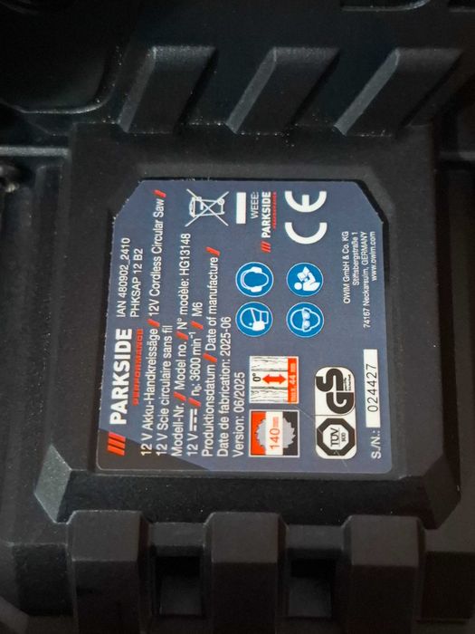 Circular parkside performance 12v