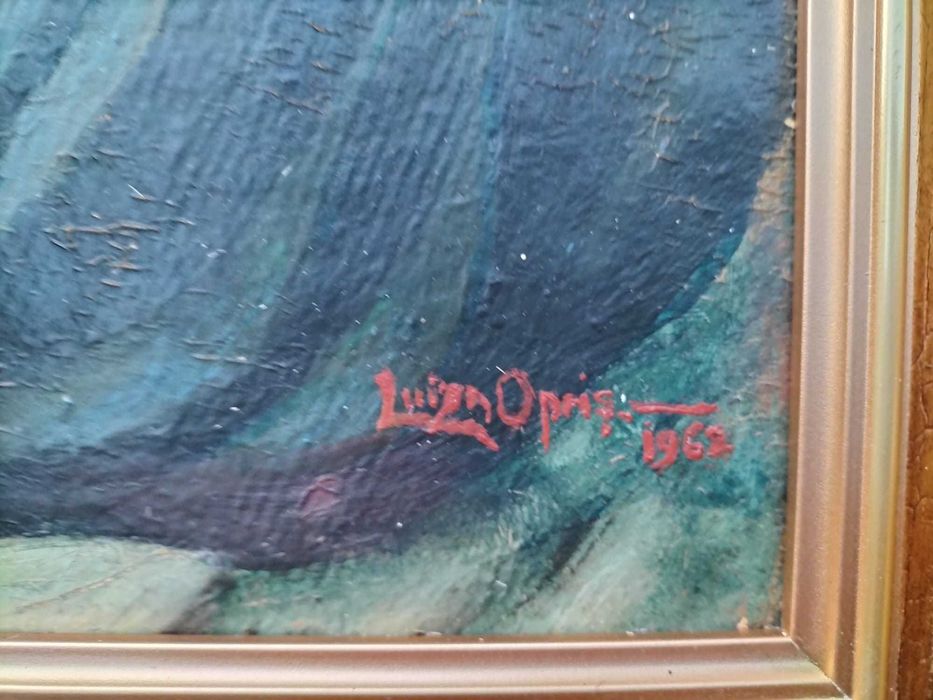 Luiza OPRIŞ-"Nud culcat", de mari dimensiuni, pictură veche (1962)