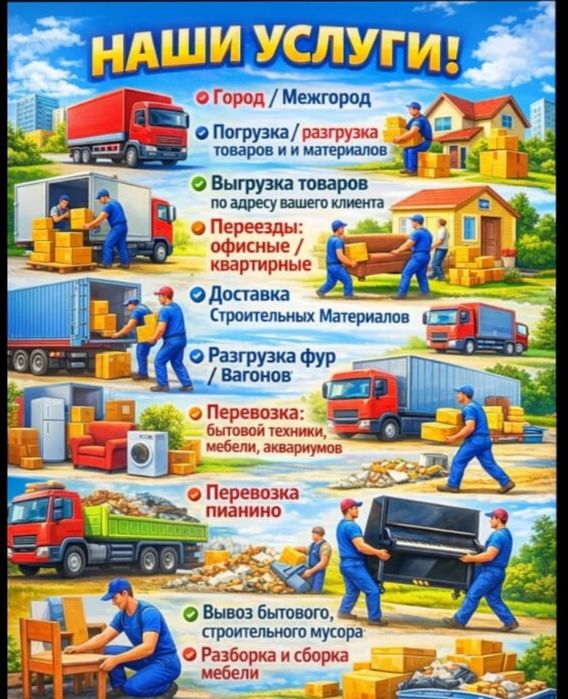 Услуги грузчика. разнаробочего. Грузоперевозки на газеле.
