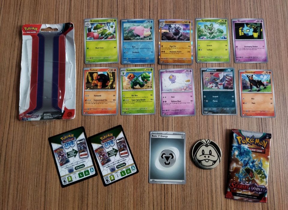 Set 11 cartonase originale și 6 cartonașe vechi Pokemon Scarlett