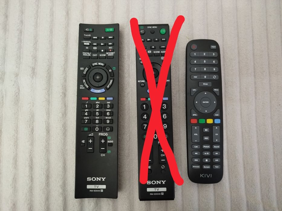 Пульты для ТВ SONY, KIVI, дом кинотеатра SAMSUNG и кондиционера LG.