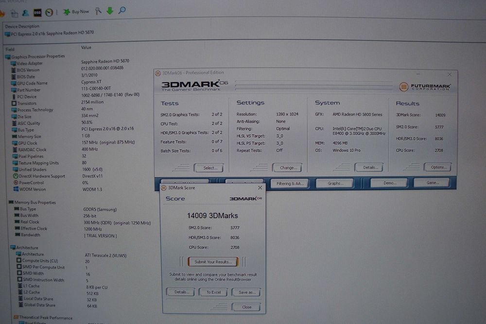 Placa video retro pentru colectie hd5870 vapor-x 1gb gddr5 256biti