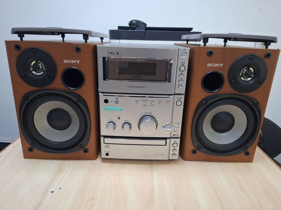 Sistem audio Sony CMT-CPX1 + boxe originale | CD / Casetă / Radio | Sunet foarte bun