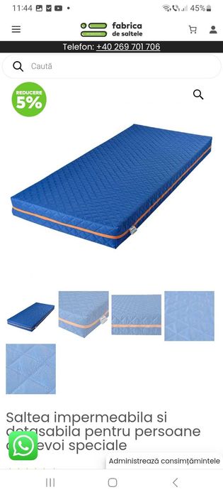 Pat etajat din lemn masiv cu saltele