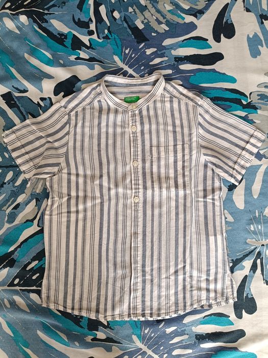 Ризи-бяла,синя,райе с къс и дълъг ръкав  Benetton 134см