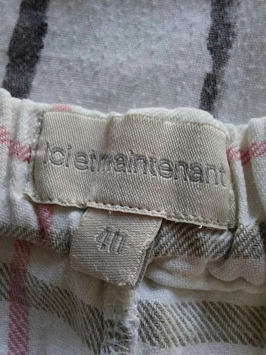 Pantaloni  dama alb-roz