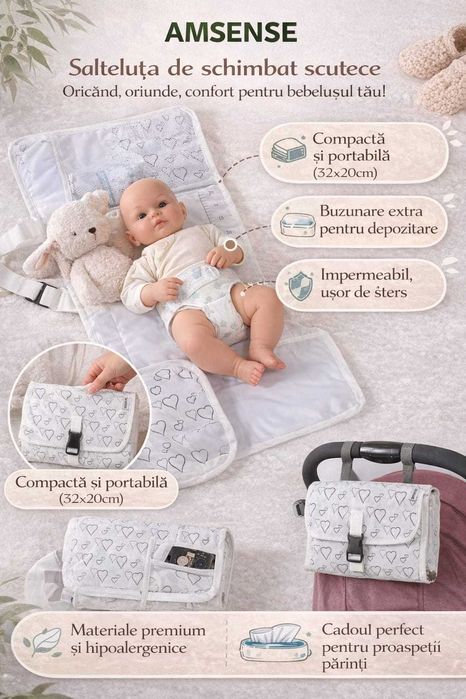 Salteluta pentru schimbat scutece bebeluși