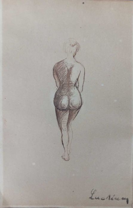 Tablou vechi - studiu de nud - semnat Luchian