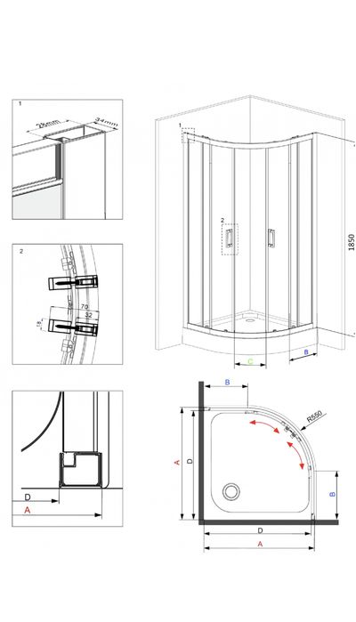 Cabina de dus Deante Funkia