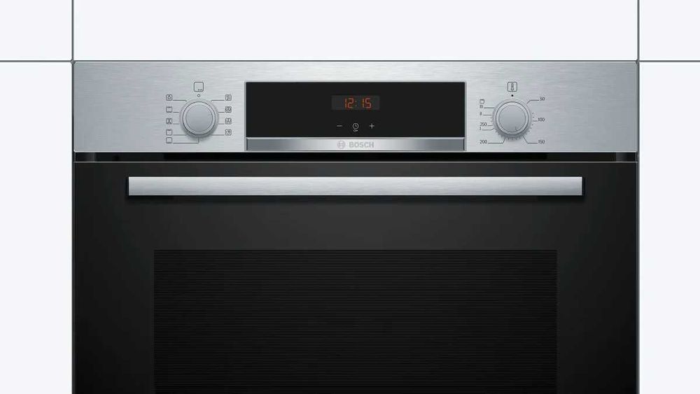 Cuptor încorporabil electric Bosch HBA534BS0/78, 71 L, 3400 W, 7 moduri de încălzire, 3D Hotair,EcoClean Direct (perete spate)