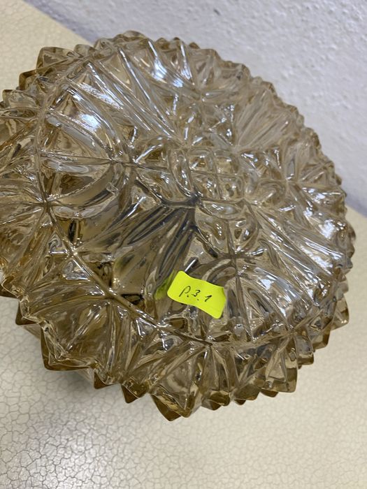 Немска настолна винтидж лампа с крисален плафон