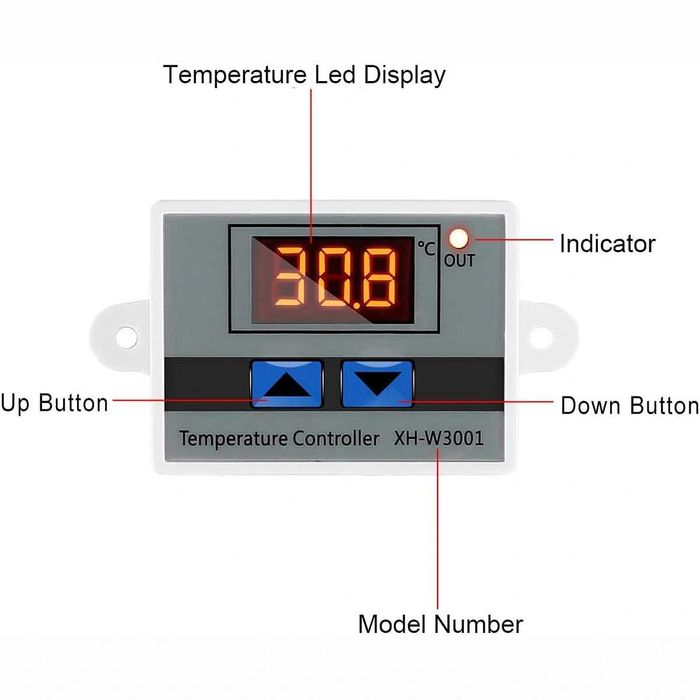 TERMOSTAT electronic DIGITAL controller de Temperatura AC 220V 10A NOU