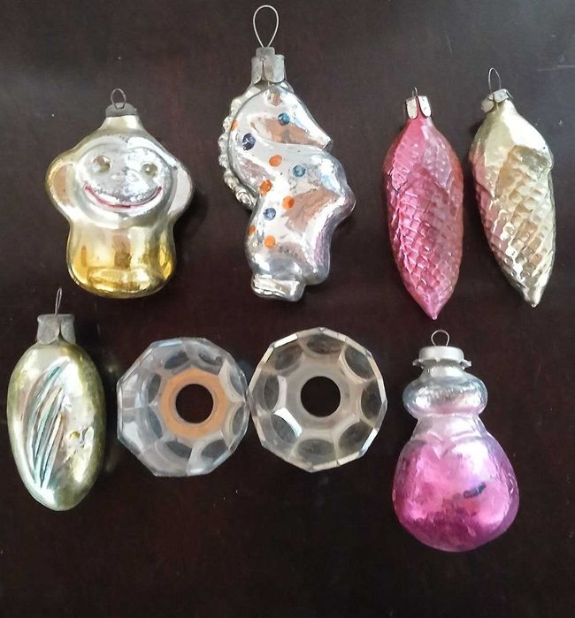 Винтажные ёлочные игрушки. Стекло