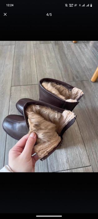 Кожаные сапоги натуральные зимние