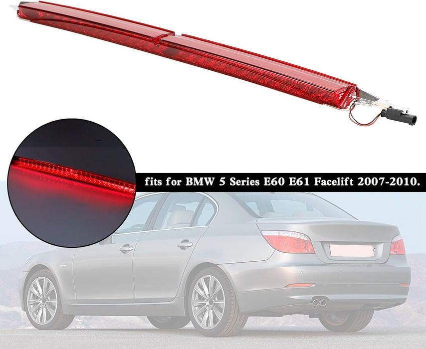Stop frana suplimentar BMW Seria 5 (E61), 06.2003-06.2010, Estate, montare spate, Central, LED; transparent, 63257145667