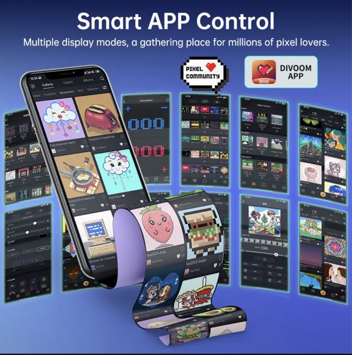 Divoom Times Gate Pixel Desktop budilnik With Smart App Control soat
