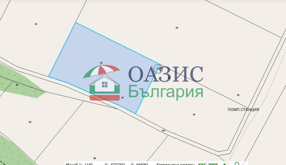 Два парцела земя в УПИ, с. Бата, местност "Помпена станция", по 5741 м2 всеки, общ. площ 11484 м2, за ниско застрояване до 10 м,