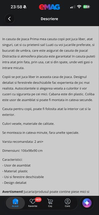 Căsuța de joacă  106/98/90