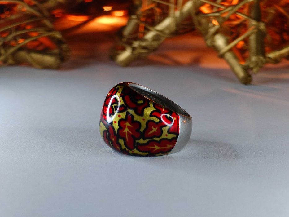 Inel argint cu email colorat – mărimea EU 54.5