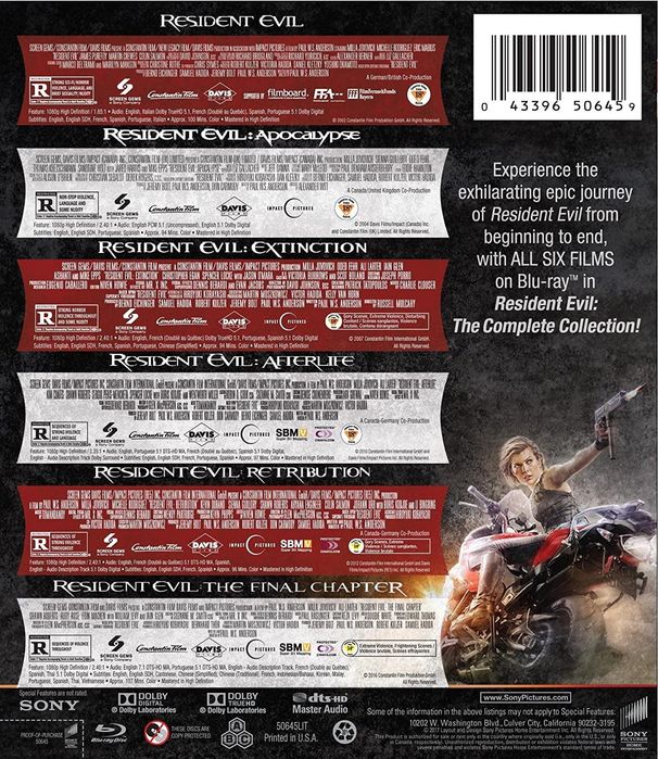 Set box .RESIDENT EVIL. Blu-ray.