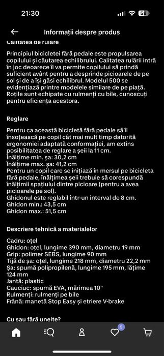 Bicicleta fara pedale copii