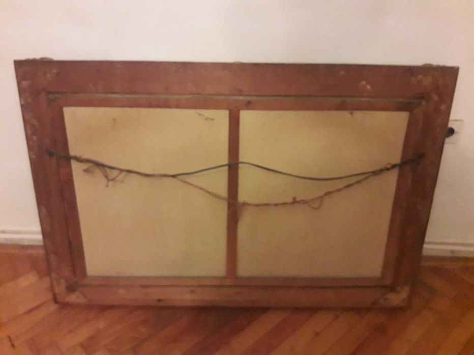Tablou pictura pe panza semnat rama din lemn deosebita vintage