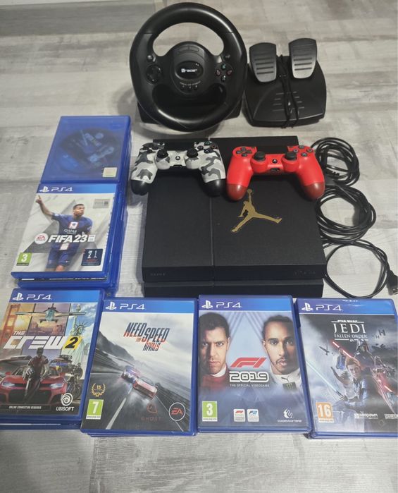 Ps 4+ 22 jocuri+2console+volan