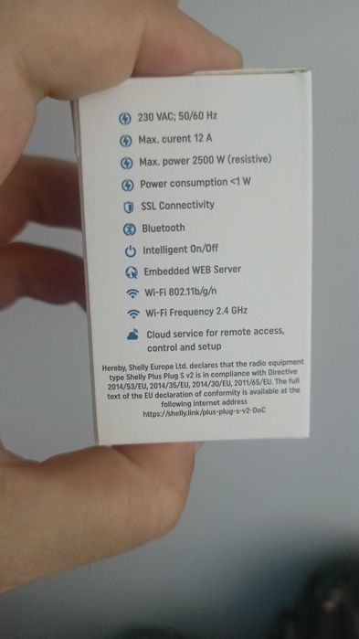Shelly Plus Plug S - Smart Wi-Fi Bluetooth Plug