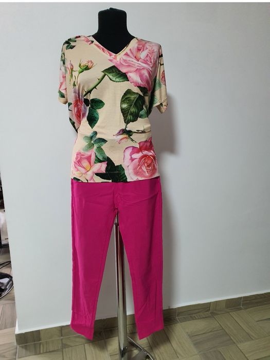 Pantaloni fucsia din bumbac, calitate premium