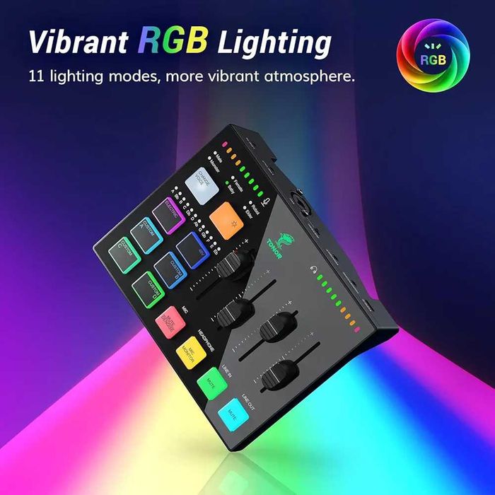 Нов Гейминг аудио интерфейс и миксер TONOR TX310 – RGB, XLR, стрийминг