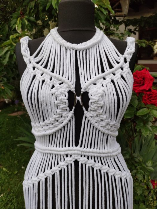 Rochie handmade, festival dress , boho macrame