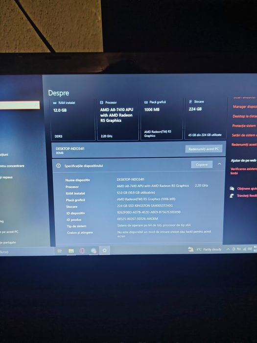 Vând Leptop Lenovo 80M8