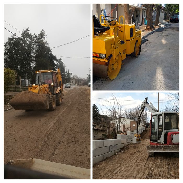 Услуга с мини багер, бобкат, комб. Багер, валяк, хидравличен чук.