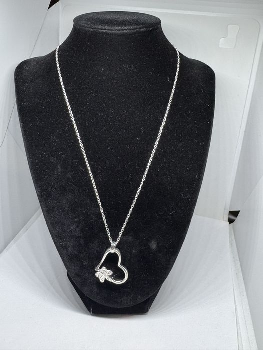 Нов сребърен синджир със висулка сърце 6.96гр 925