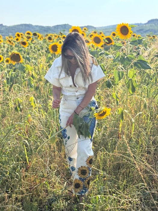 Salopetă pictată manual