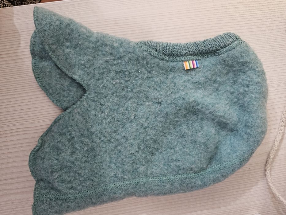 Cagulă dublată Joha din lână merinos fleece - Mint Green
