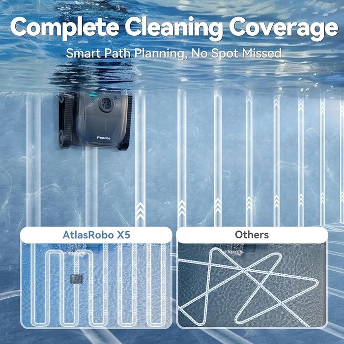 Aspirator piscina + aspirare pereti WaveRobo X5 Pool Robot Floor and Wall, Built-in 4500 mAh Battery