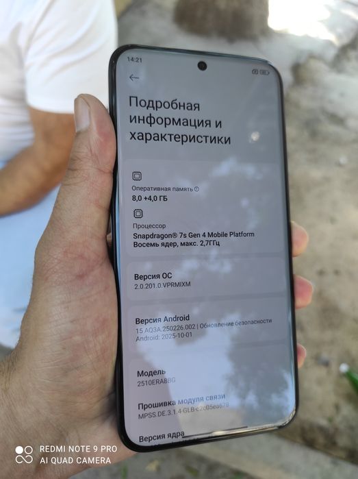 Remdi note 15 pro plus 5G 8/256gb idial holatda