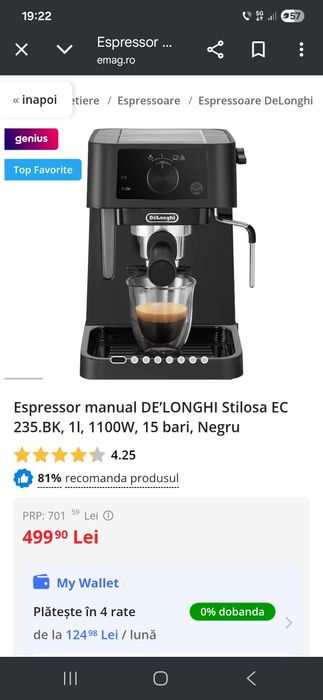 Espressor manual DE’LONGHI