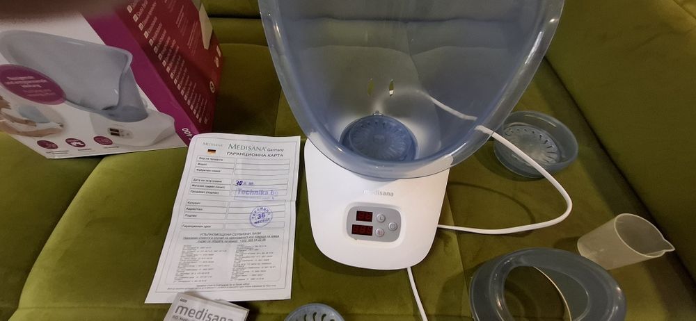 Сауна за лице Medisana DS 400, LED дисплей, Арома терапия, Таймер, 130W, Бял
