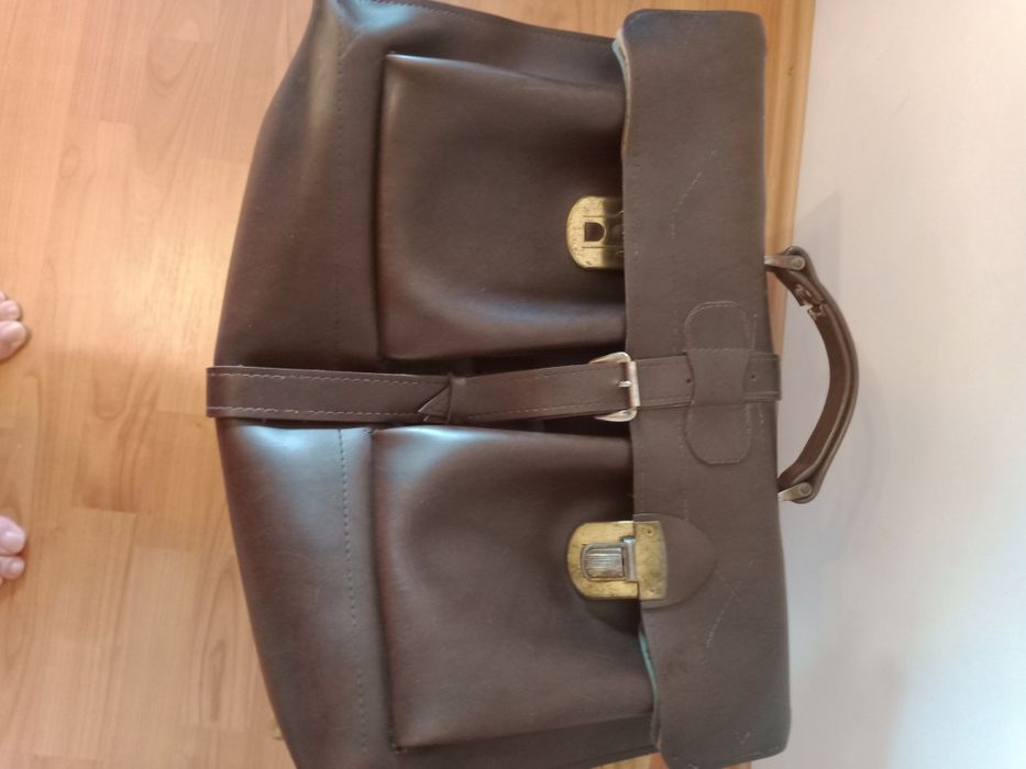 Servietă piele naturală maro wintage made in Italy