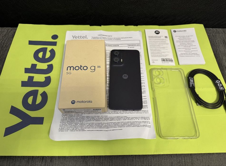 КАТО НОВ 256GB Motorola g35 5G Yettel Гаранция 2028г. Black / Черен