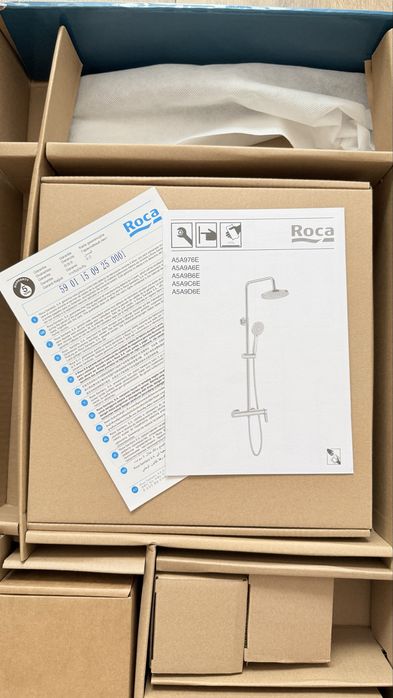 Sistem de duș (coloană) Roca Vega Plus A5A9A6ENB0, aparent, 250 mm, 1 funcție, mat, Negru