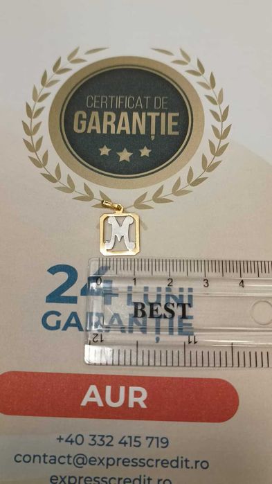 (Ag24 Harlau B.45408.3) Pandantiv aur 18K 0.78gr - Garantie 2 ani!