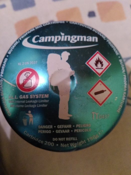 Butelie gaz Campingman pt excursii, cort,Mare,munte-190 gr.Nou-Germany