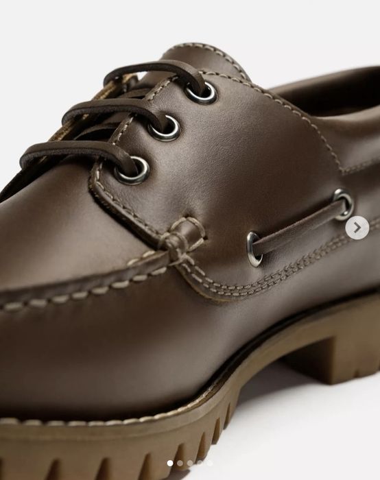 Кожаный топсайдер от Zara. Оригинал.