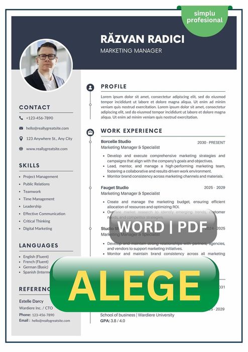 Redactez CV și scrisoare de intenție profesionale – RO / EN