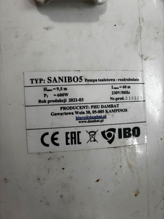 Pompa WC cu tocator, IBO Sanibo 5, 600W, 150 L/MIN